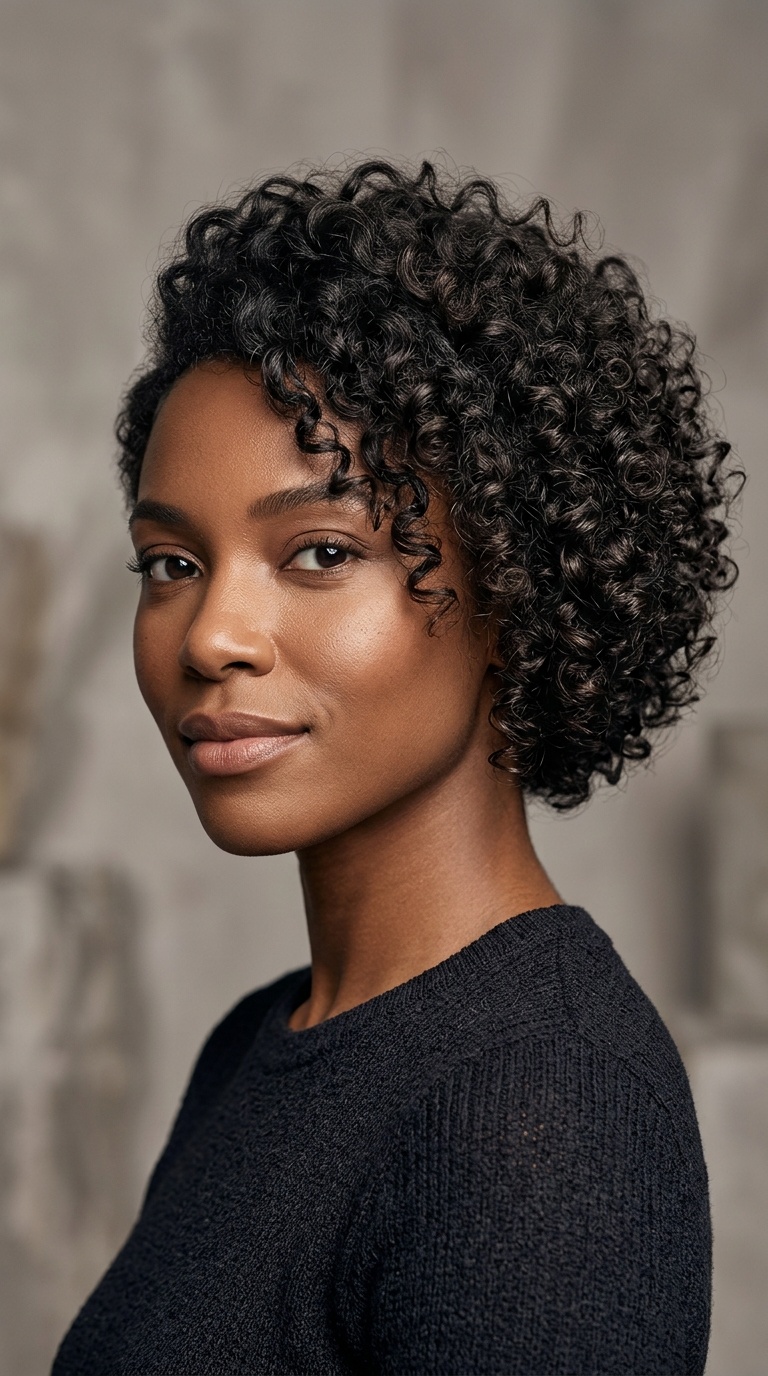 Asymmetrical Curly Crop