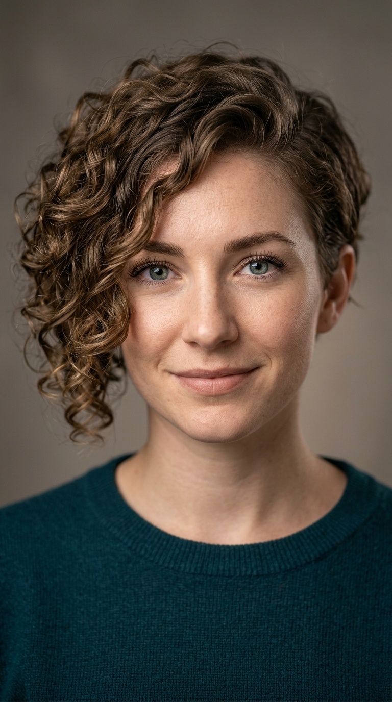 Asymmetrical Curly Crop