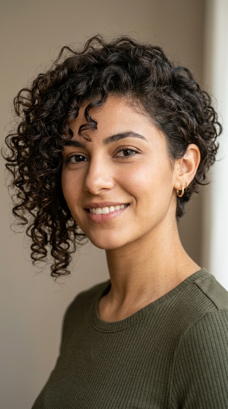 Asymmetrical Curly Crop