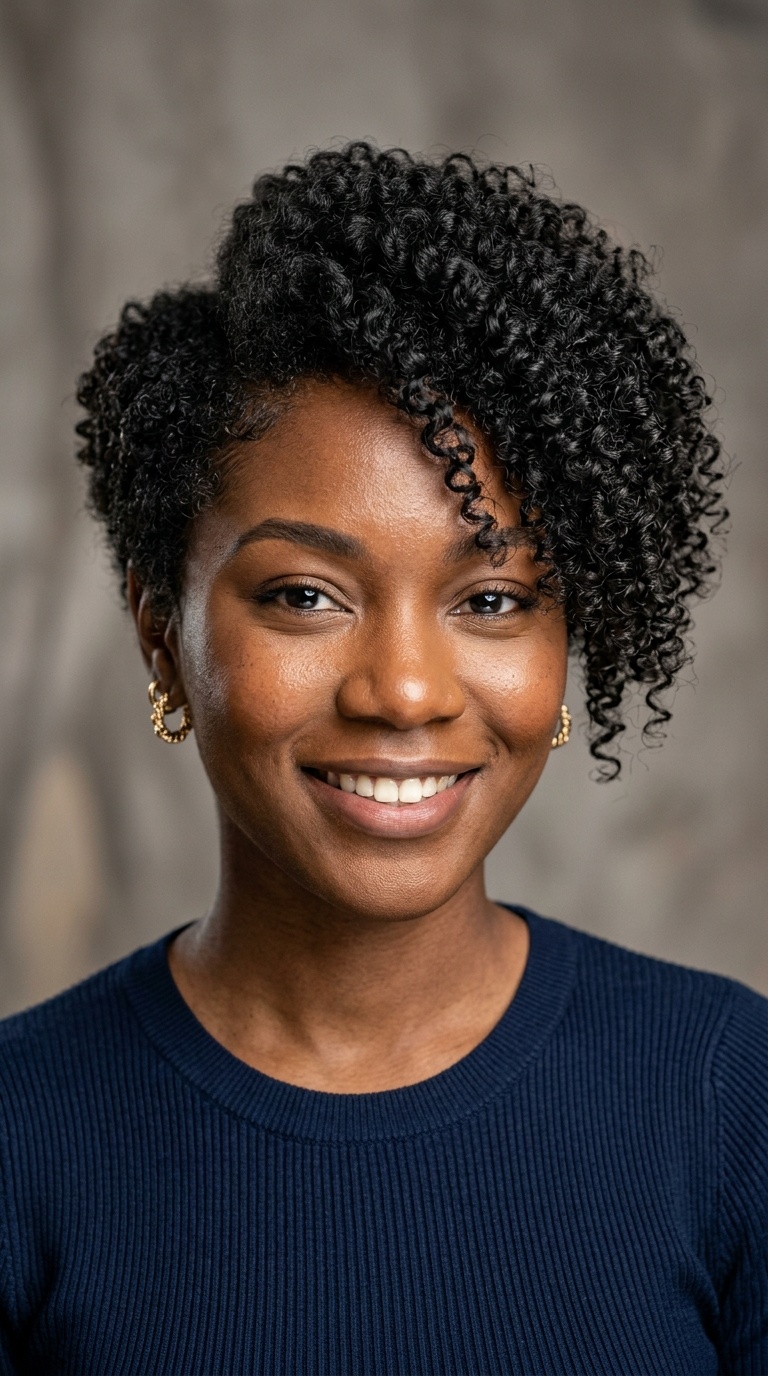 Asymmetrical Curly Cut