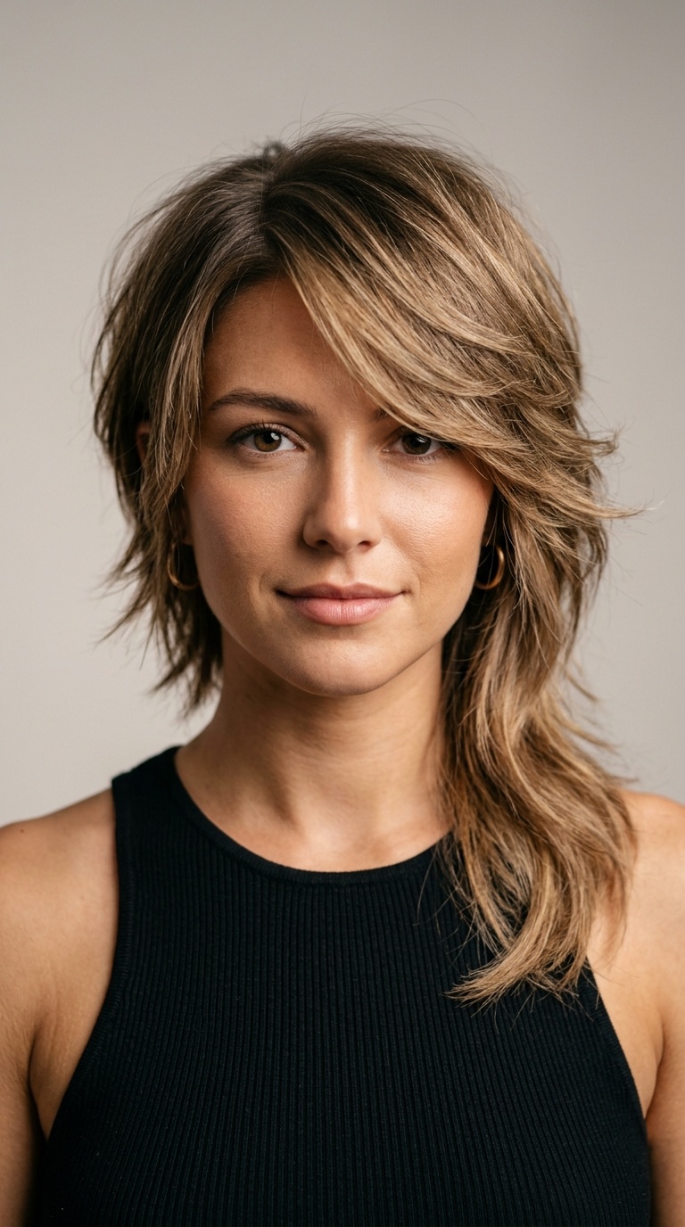 Asymmetrical Feathered Cut
