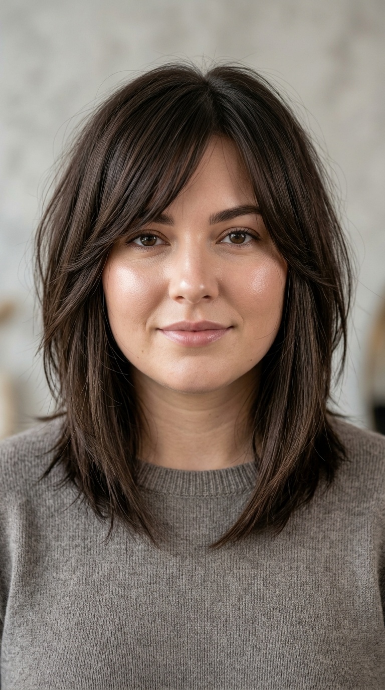 Asymmetrical Lob with Layered Texture