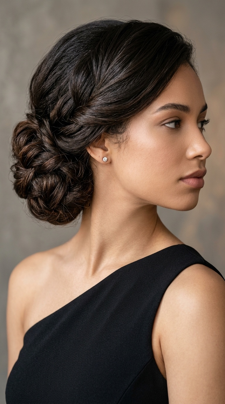 Asymmetrical Low Bun