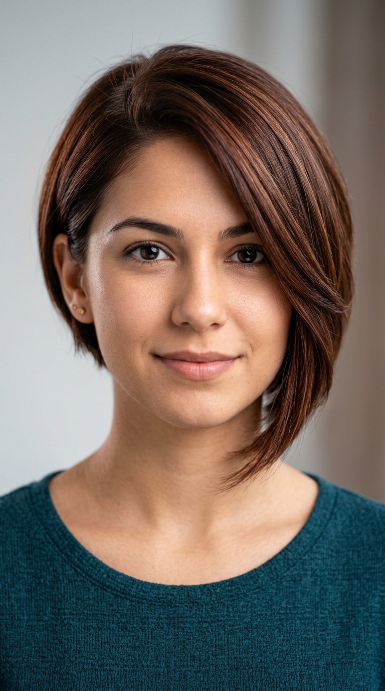 Asymmetrical Mahogany Bob