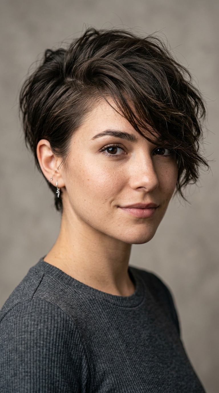 Asymmetrical Messy Pixie