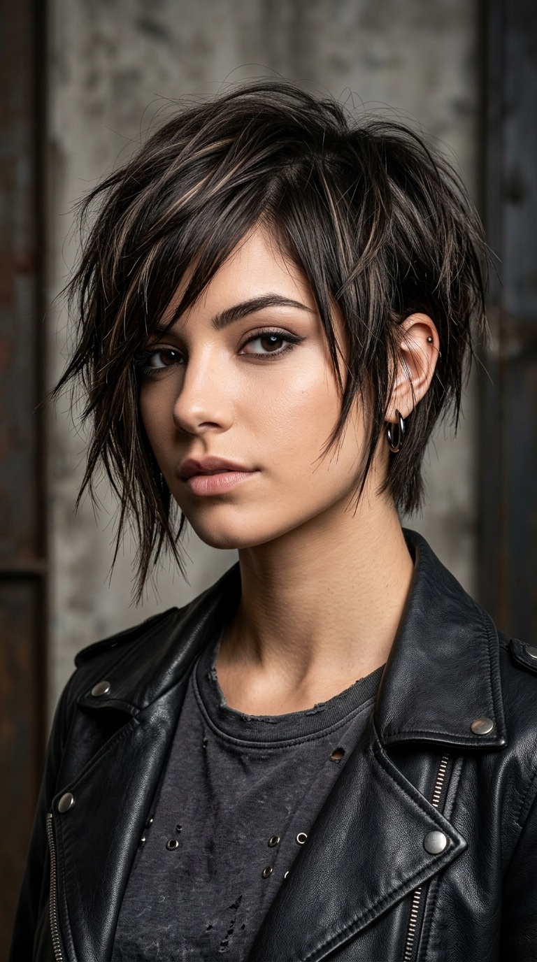 Asymmetrical Razored Bob