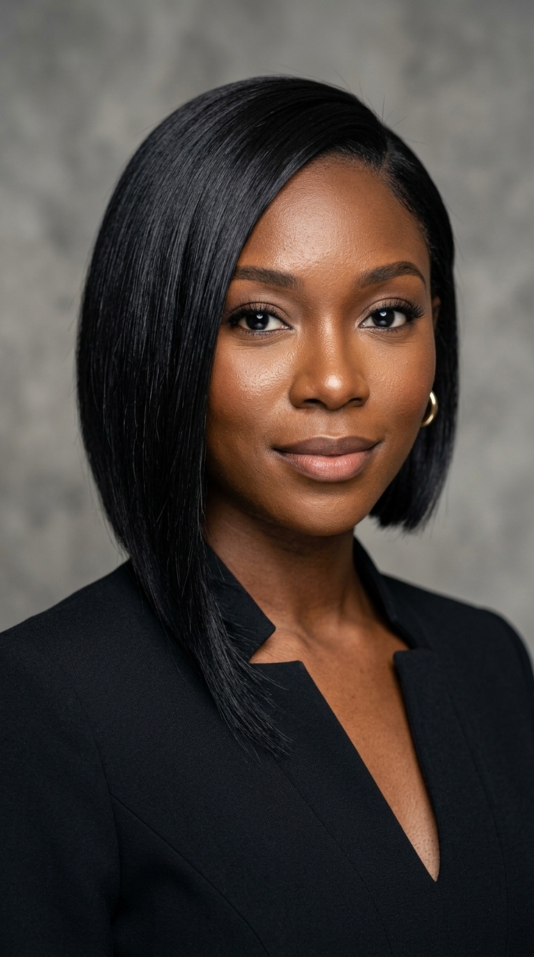 Asymmetrical Sleek Bob