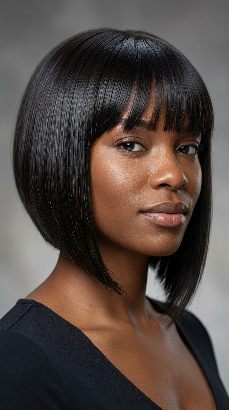 Asymmetrical Sleek Bob