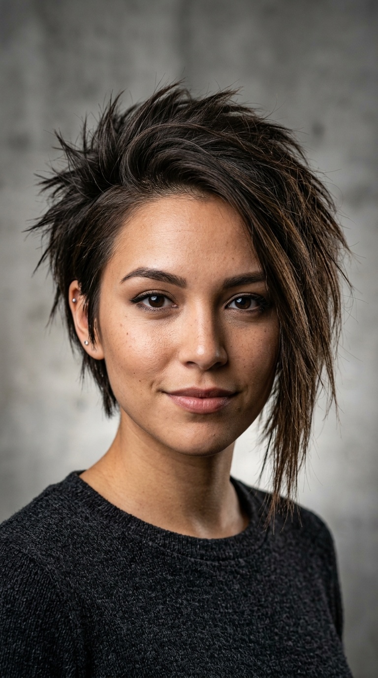 Asymmetrical Spiky Bob