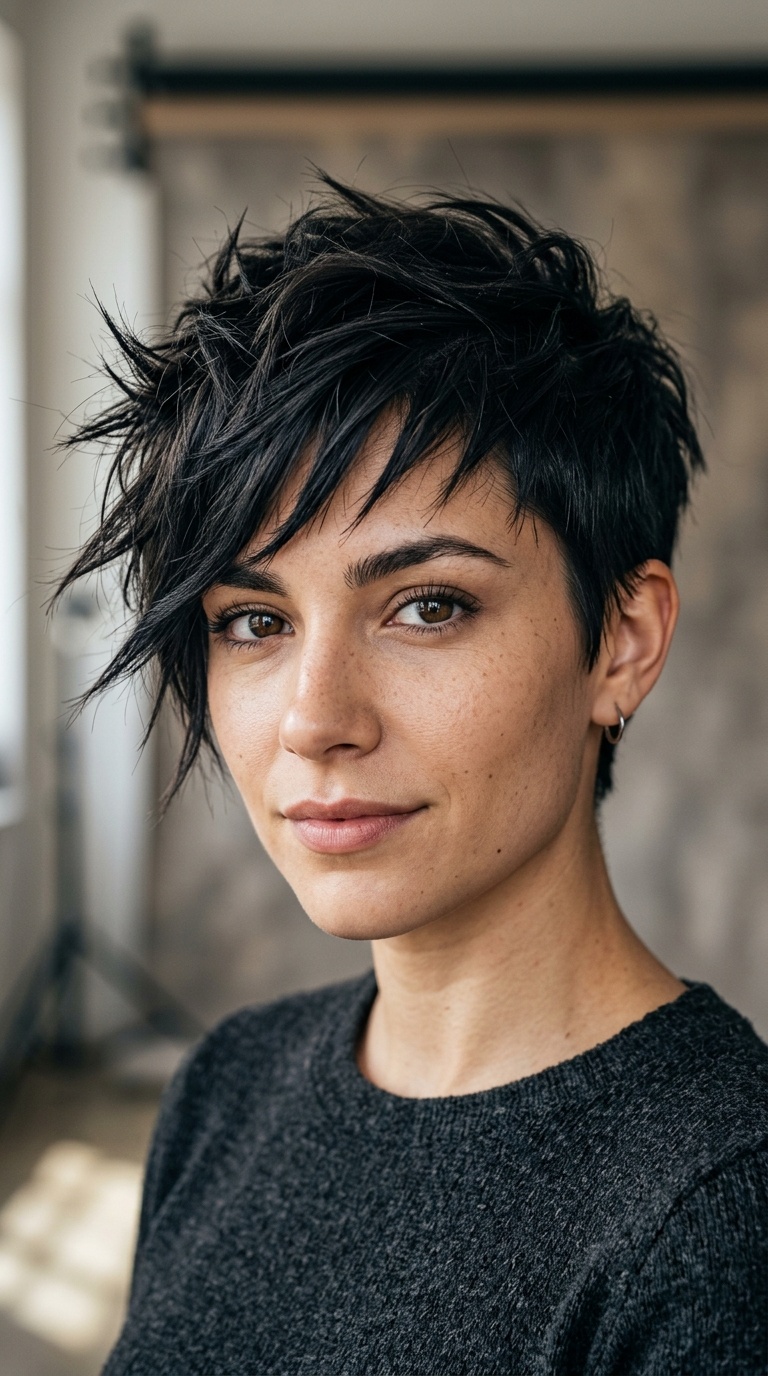 Asymmetrical Spiky Fringe