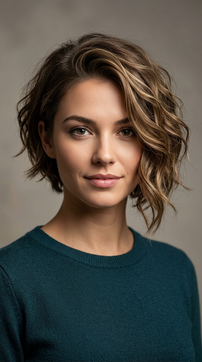 Asymmetrical Textured Bob