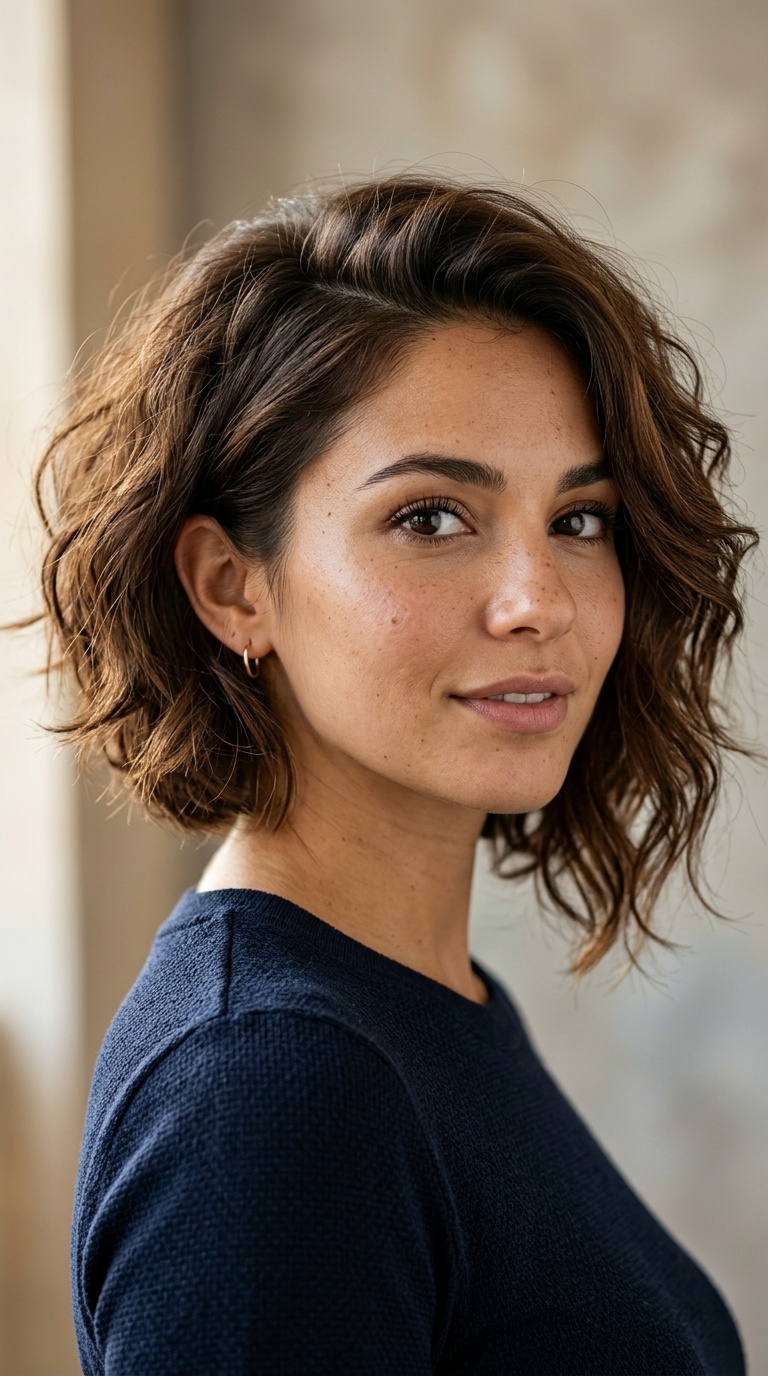 Asymmetrical Textured Bob