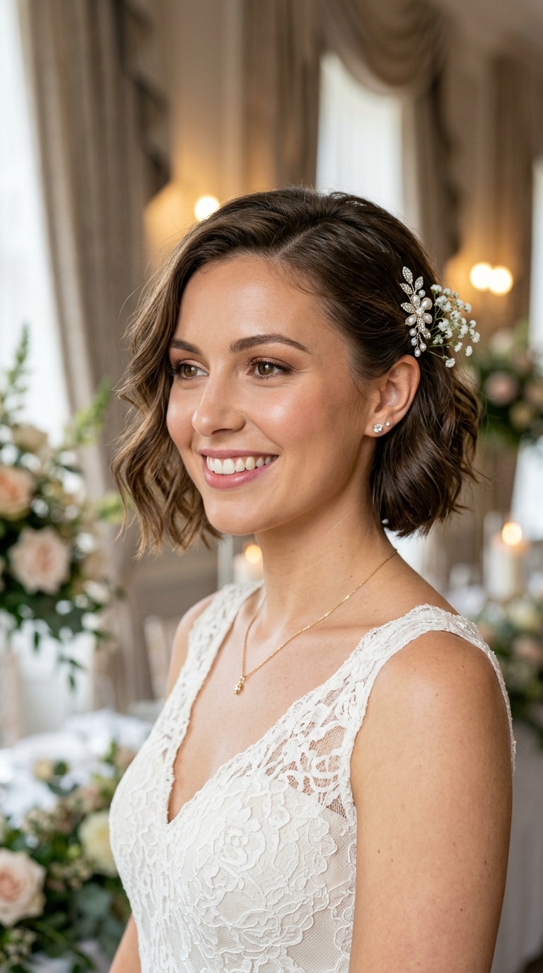 Asymmetrical Tucked-Behind-Ear Style