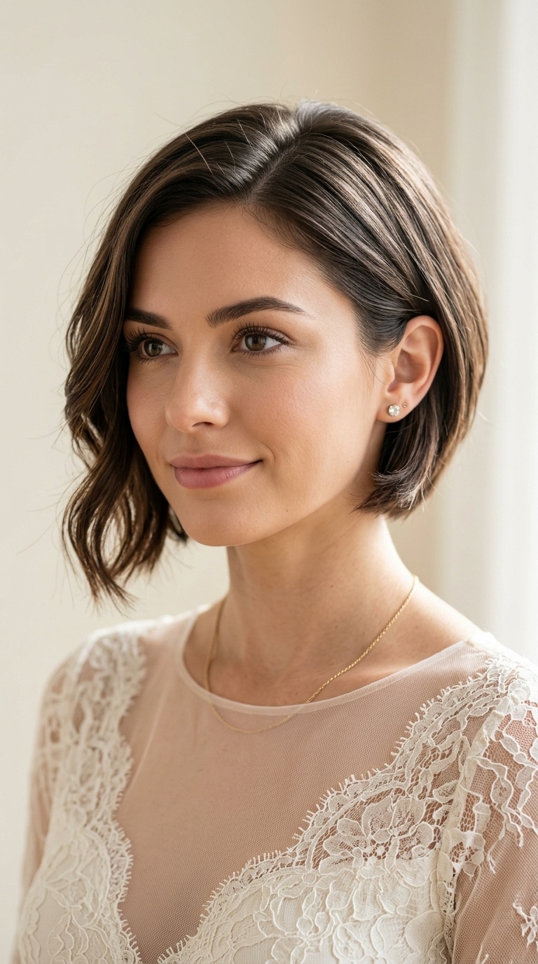 Asymmetrical Tucked Bob