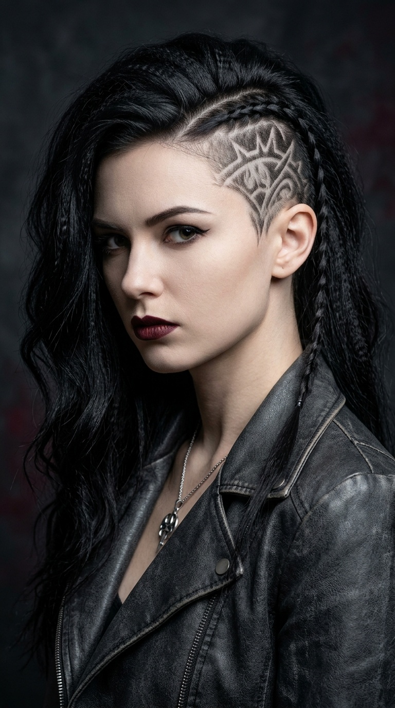 Asymmetrical Undercut with Intricate Etching