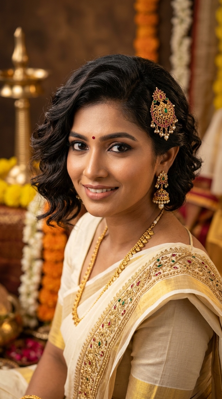 Asymmetrical Waves with a Gold Brooch