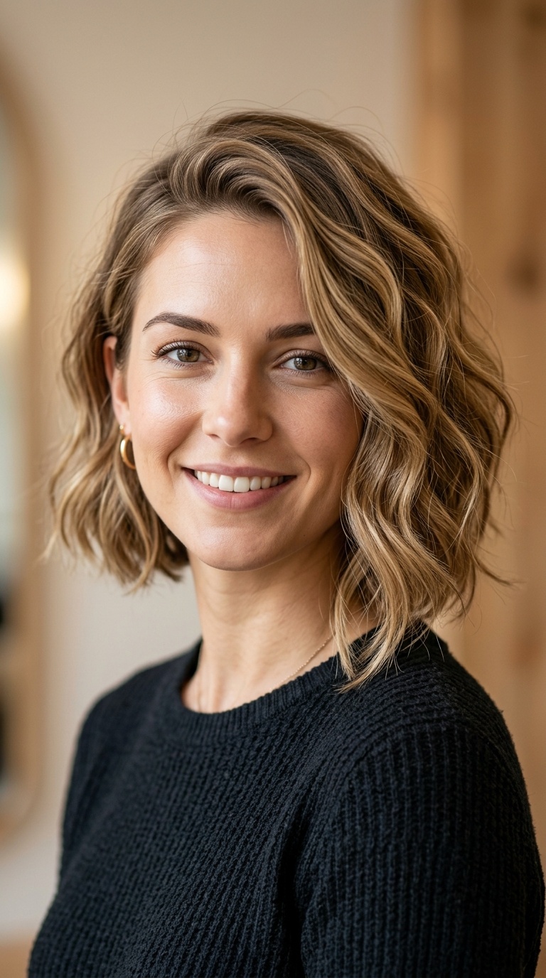 Asymmetrical Wavy Bob