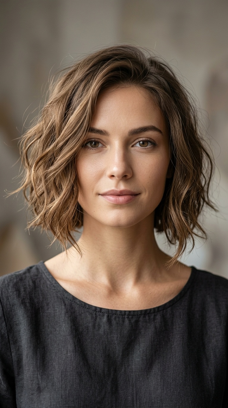 Asymmetrical Wavy Bob