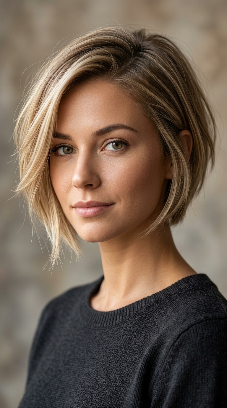 Asymmetrical Wispy Bob