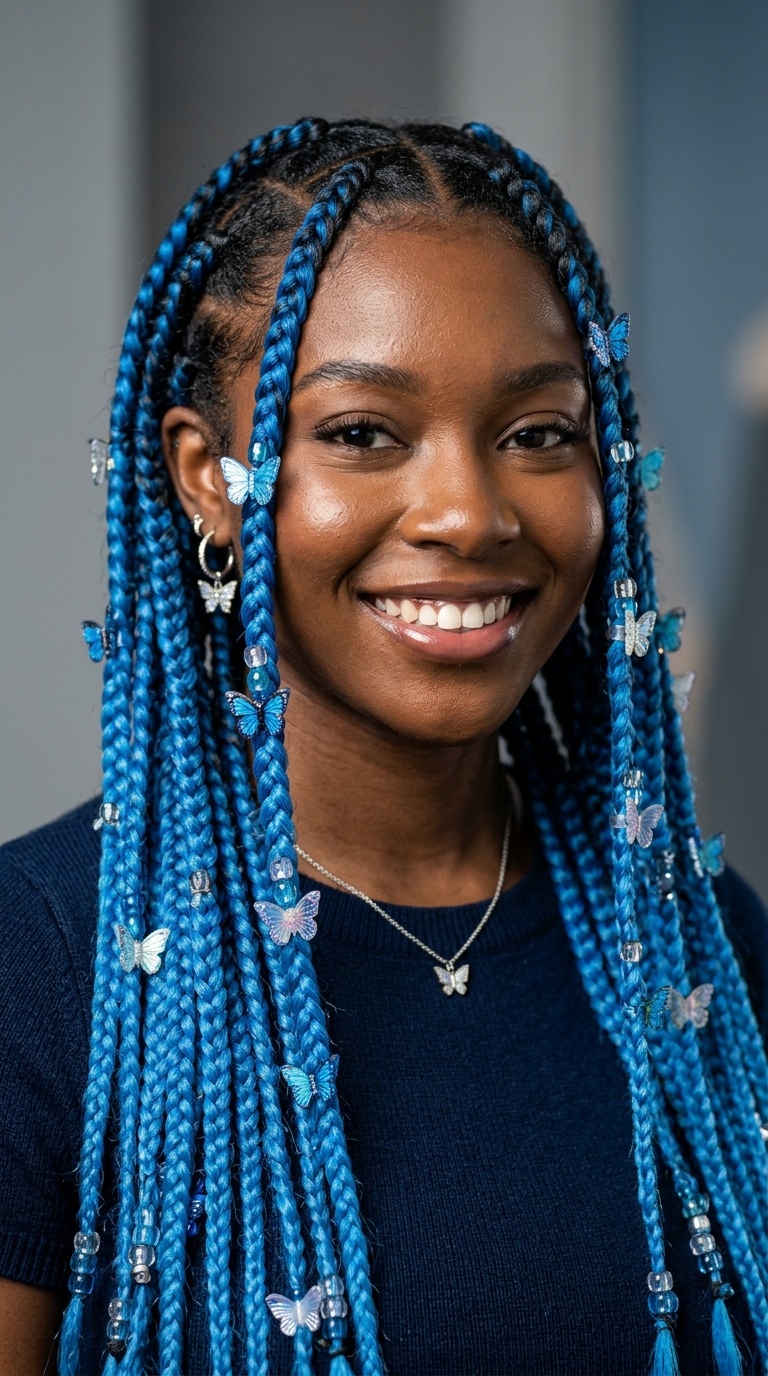 Azure Blue Butterfly Braids