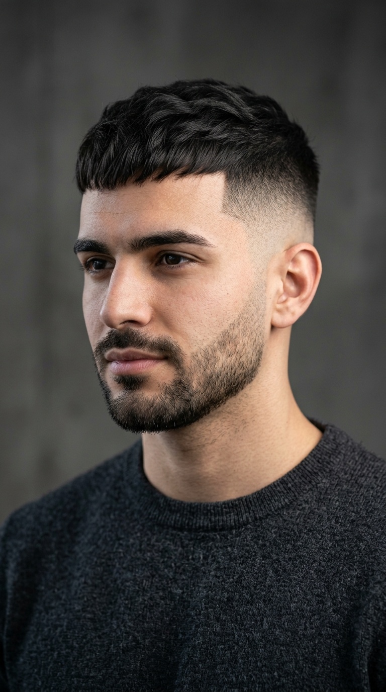 Bald Fade with Caesar Cut