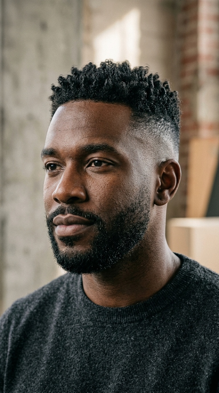 Bald Fade with Coiled Texture