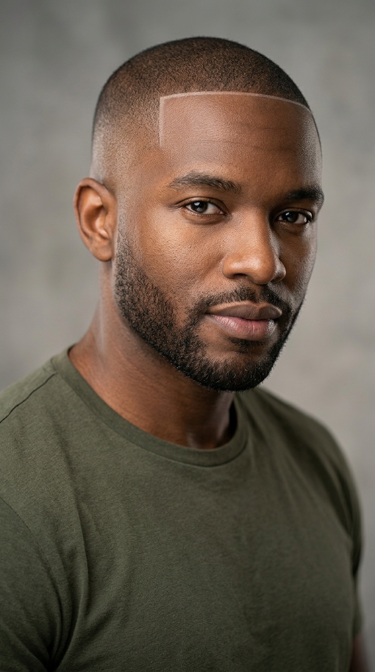 Bald Fade with Surgical Line