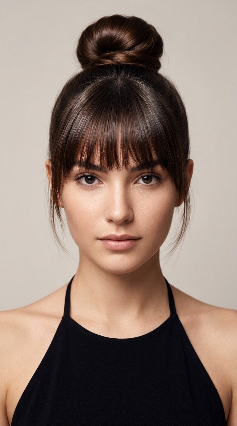 Ballerina Bun with Bangs