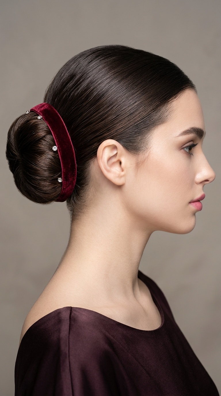 Ballerina Bun with Velvet Ribbon
