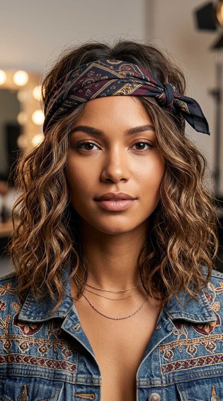 Bandana-Wrapped Textured Lob