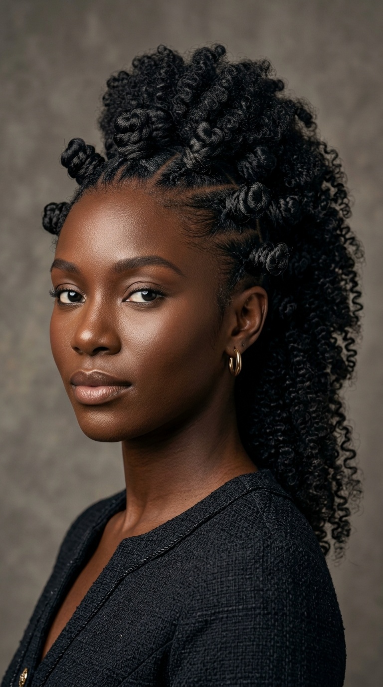 Bantu Knot Side Frohawk