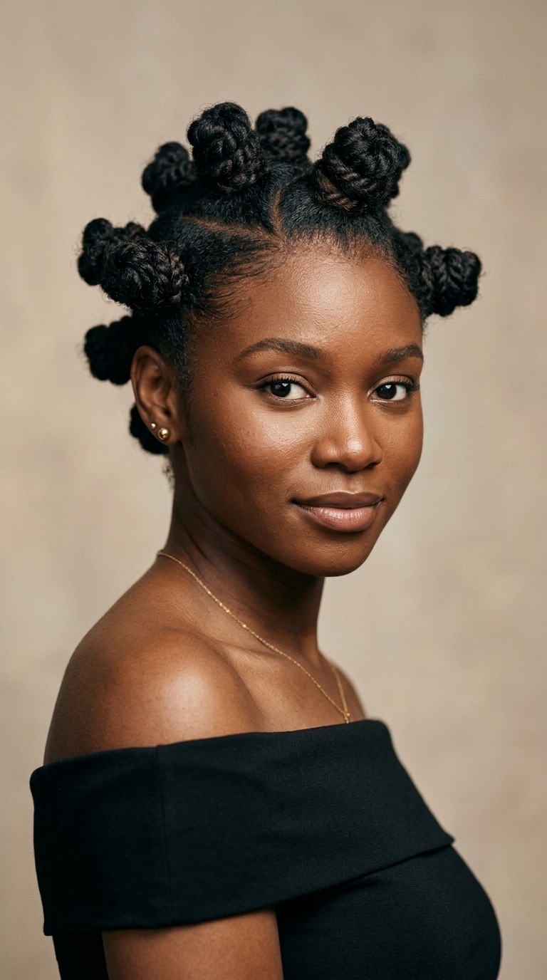 Bantu Knot Updo