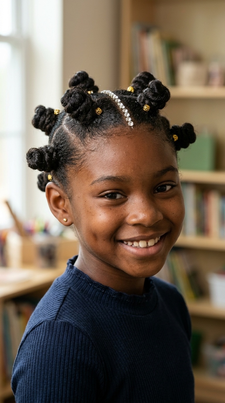 Bantu Knots with Center Accents