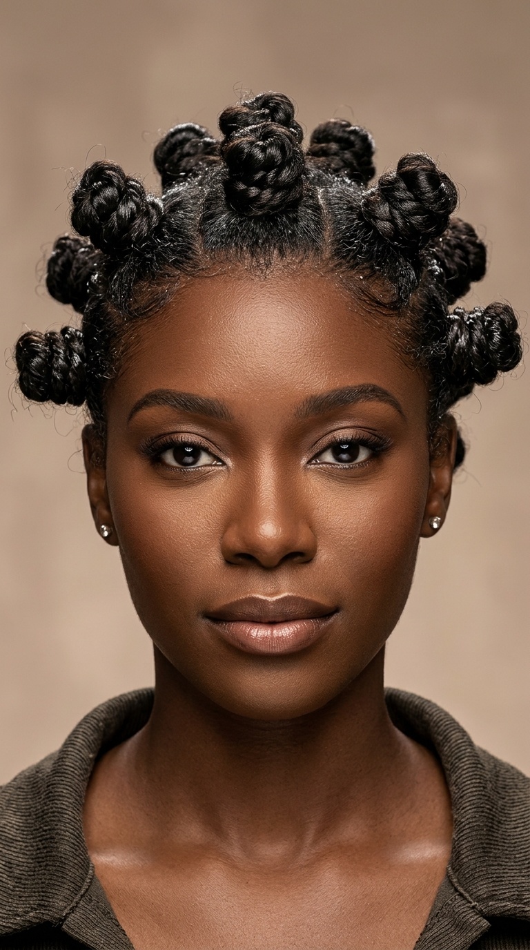Bantu Knots with Styling Cream