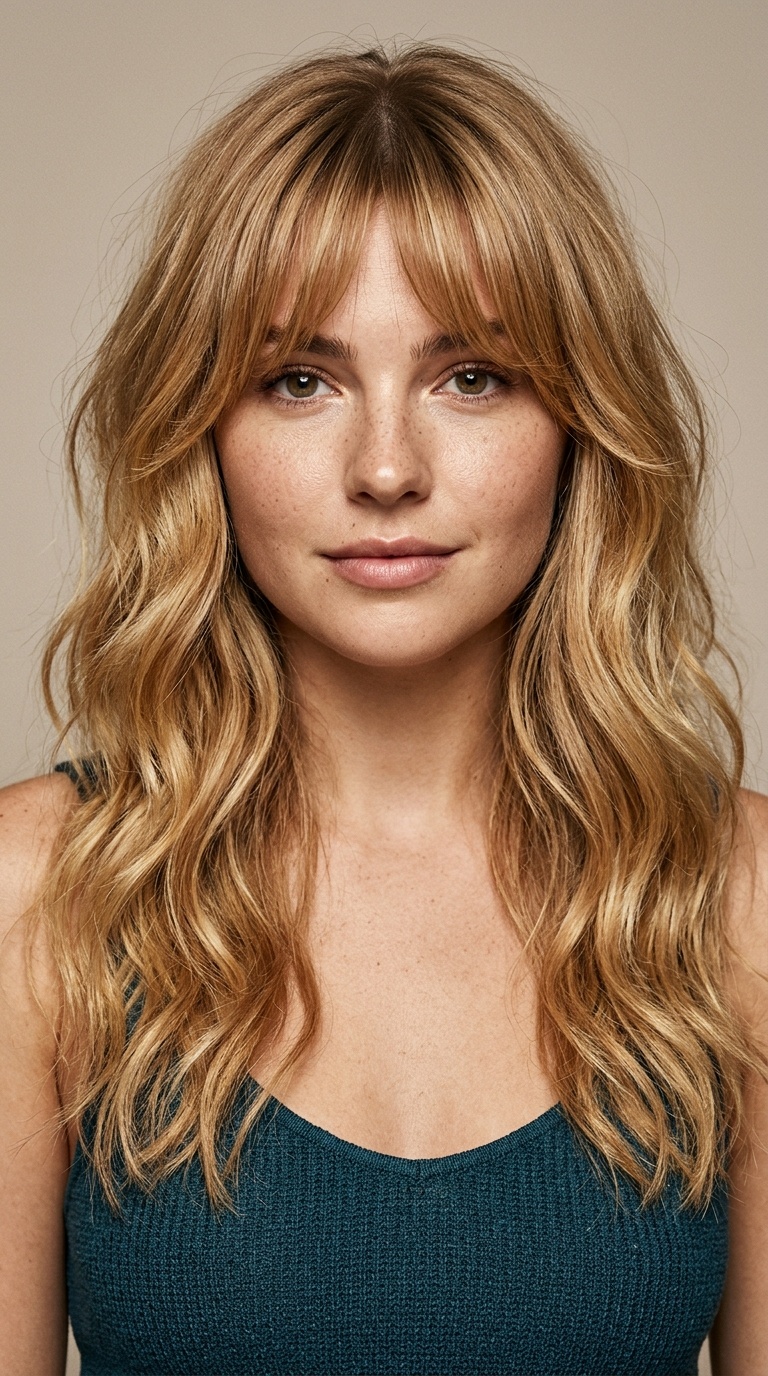 Bardot Bangs with Long Waves