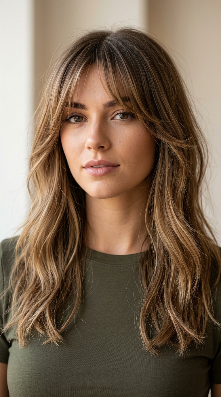 Bardot Bangs with Textured Ends