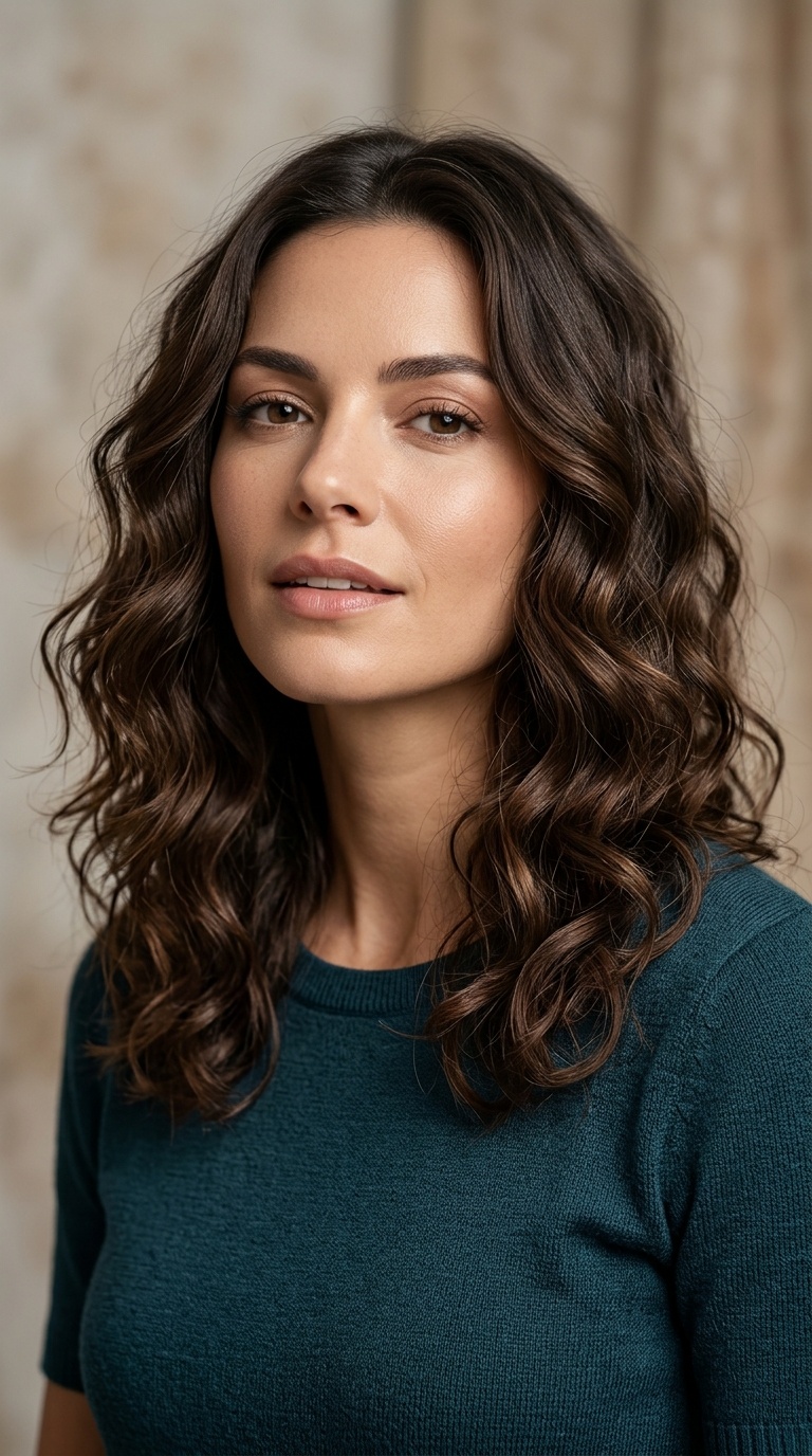 Beach Wave Perm for Shoulder Length
