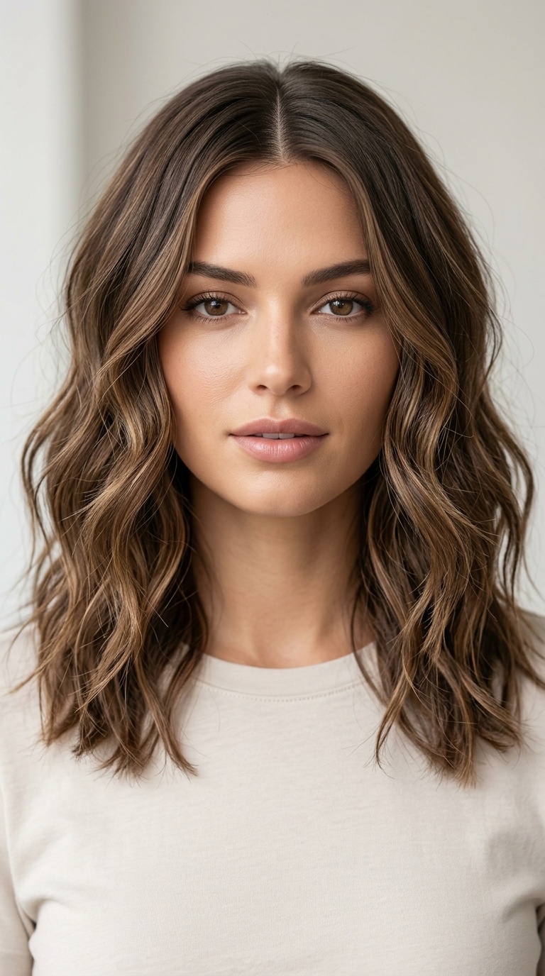 Beach Waves with a Middle Part