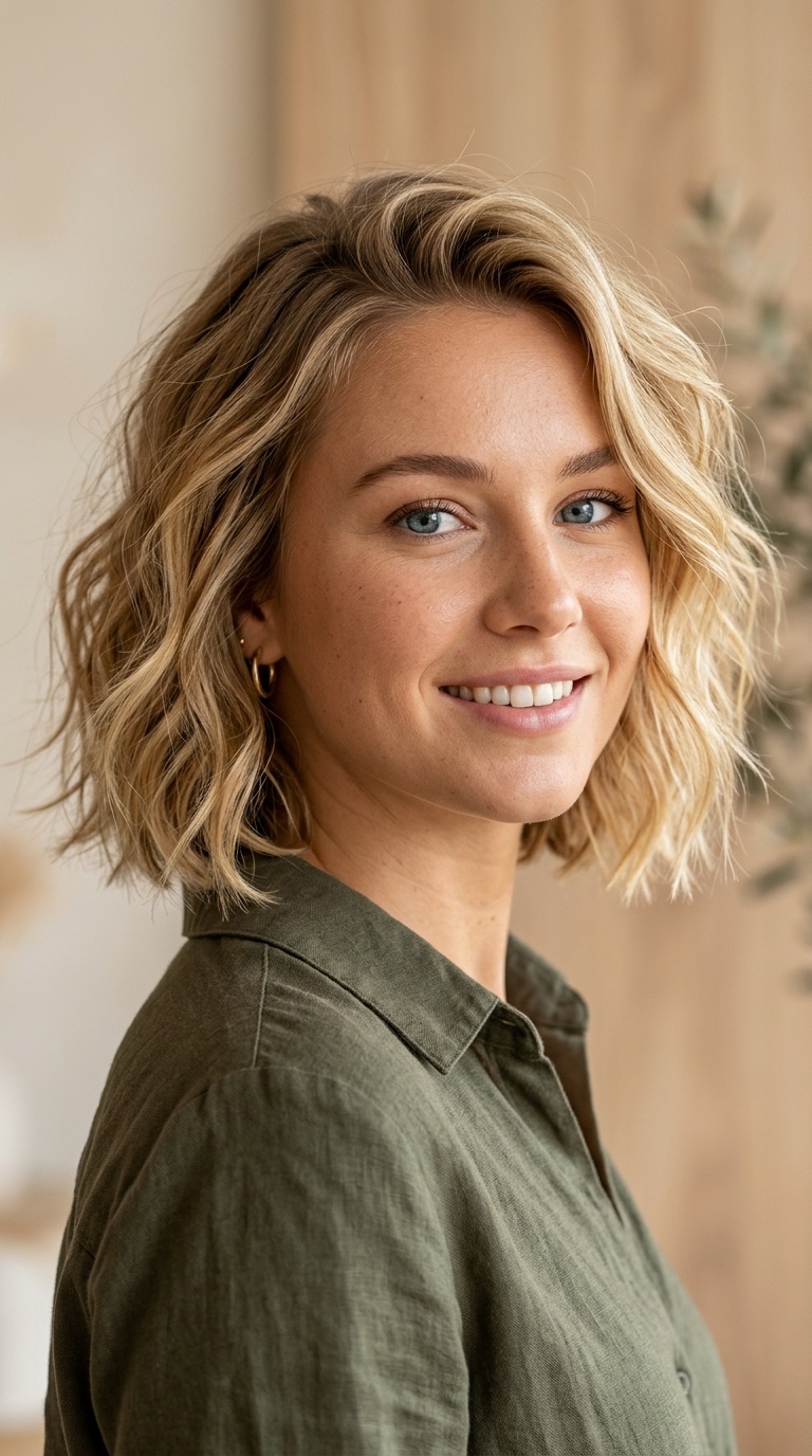 Beachy Wave Bob with Jagged Ends