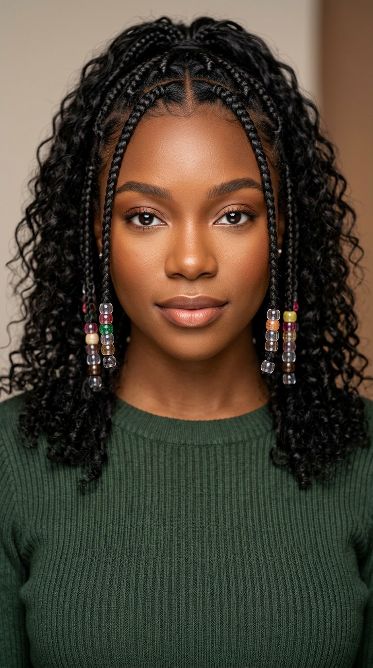 Beaded Front Braids