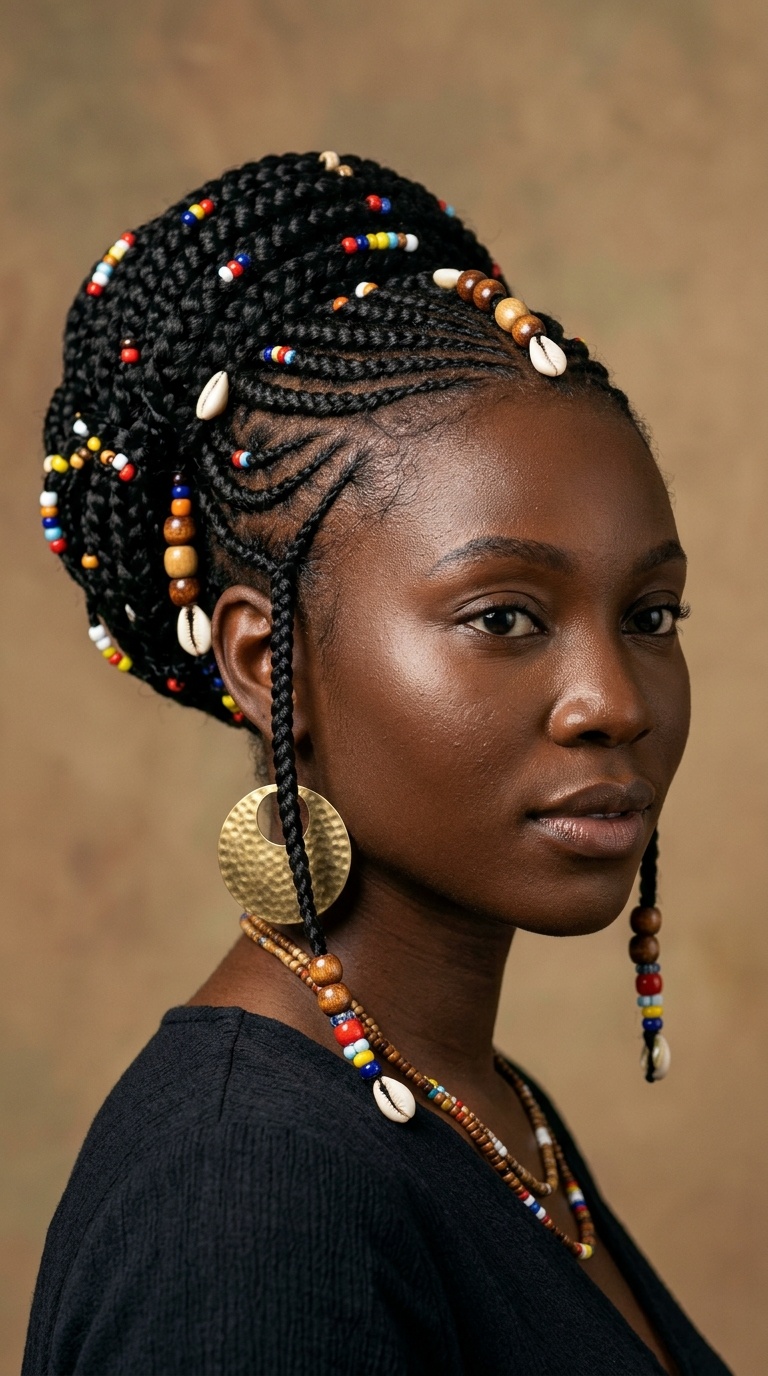 Beaded Fulani Bun