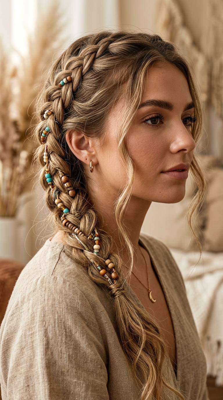 Beaded Side Braid