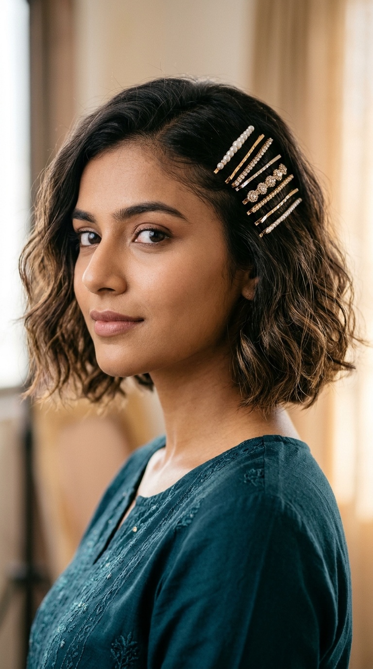 Bejeweled Bobby Pin Stack