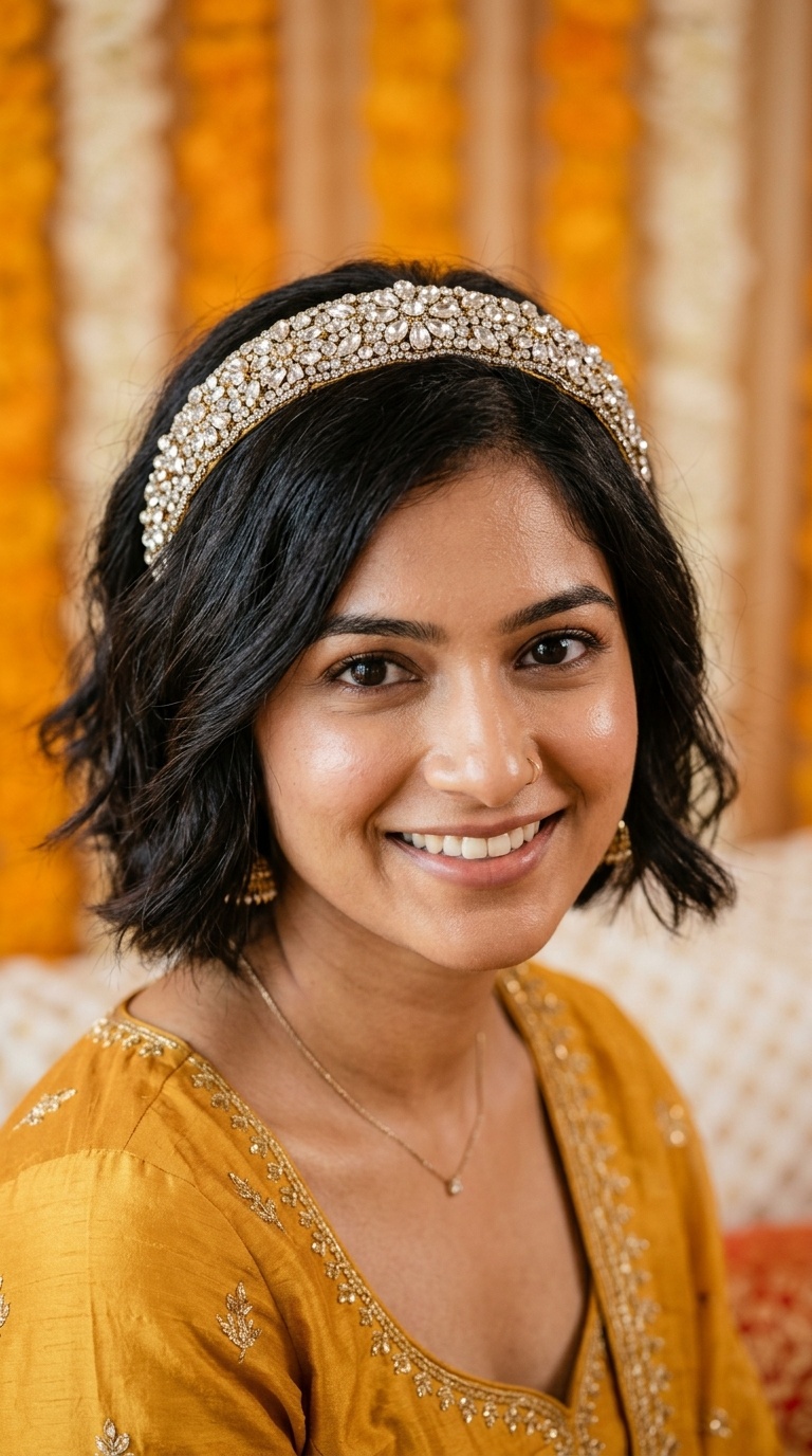 Bejeweled Headband Bob