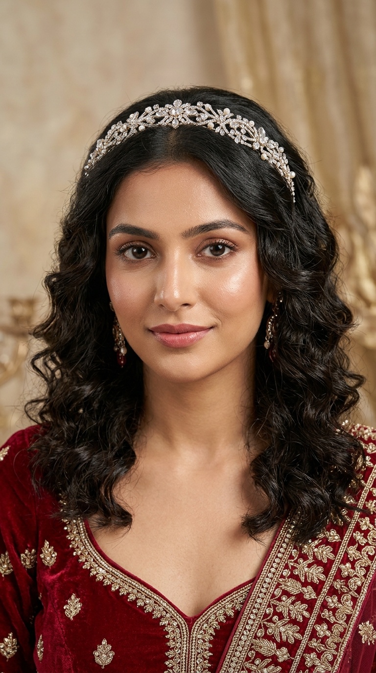 Bejeweled Headband Curls