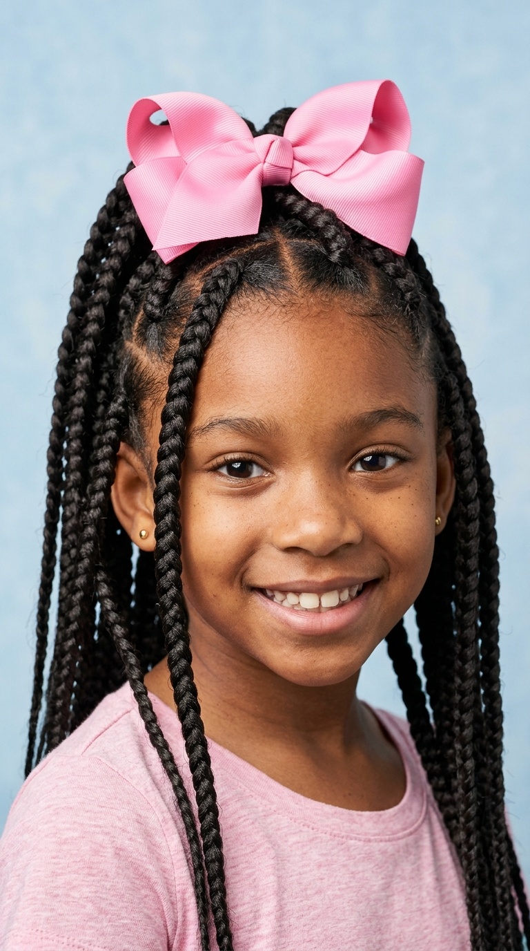 Big Box Braids with a Bow