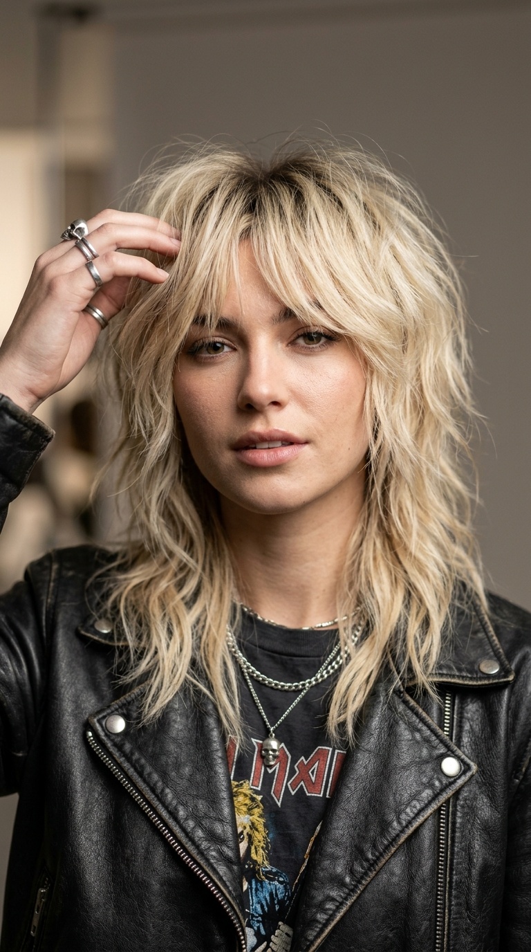 Bleach Blonde Wolf Cut