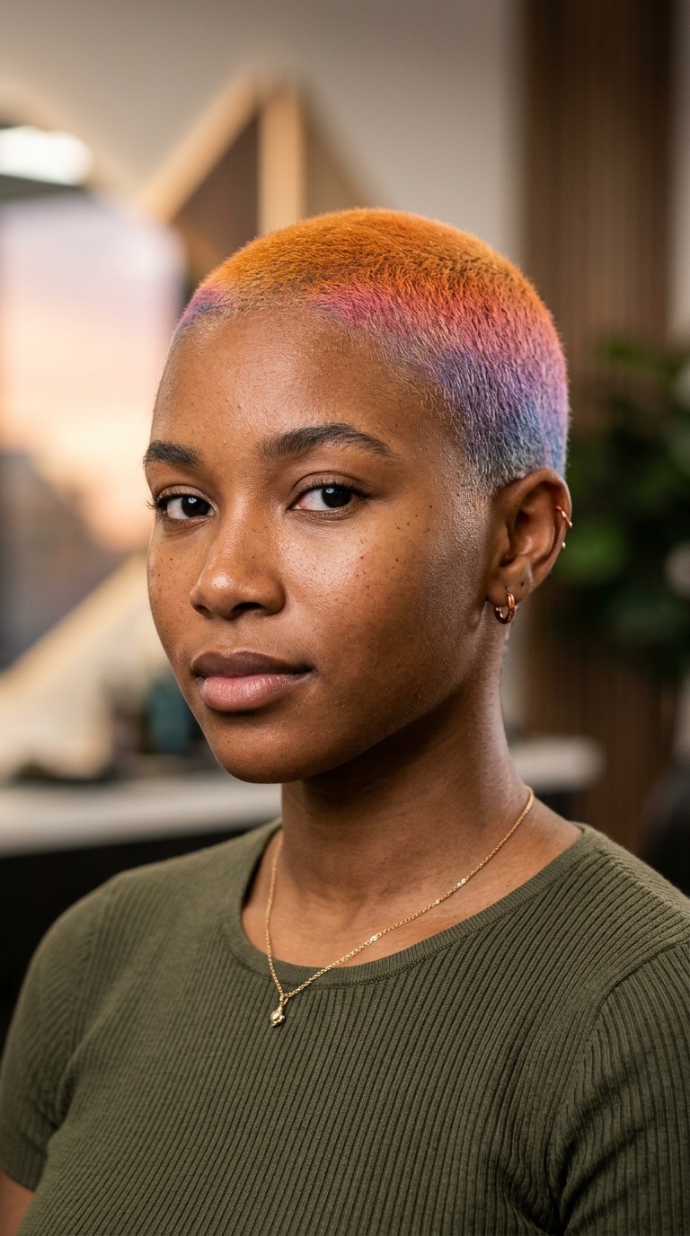 Bleached Buzz with Sunset Gradient