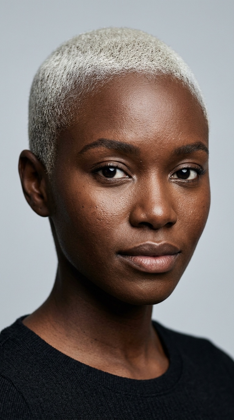 Bleached Platinum Buzz Cut