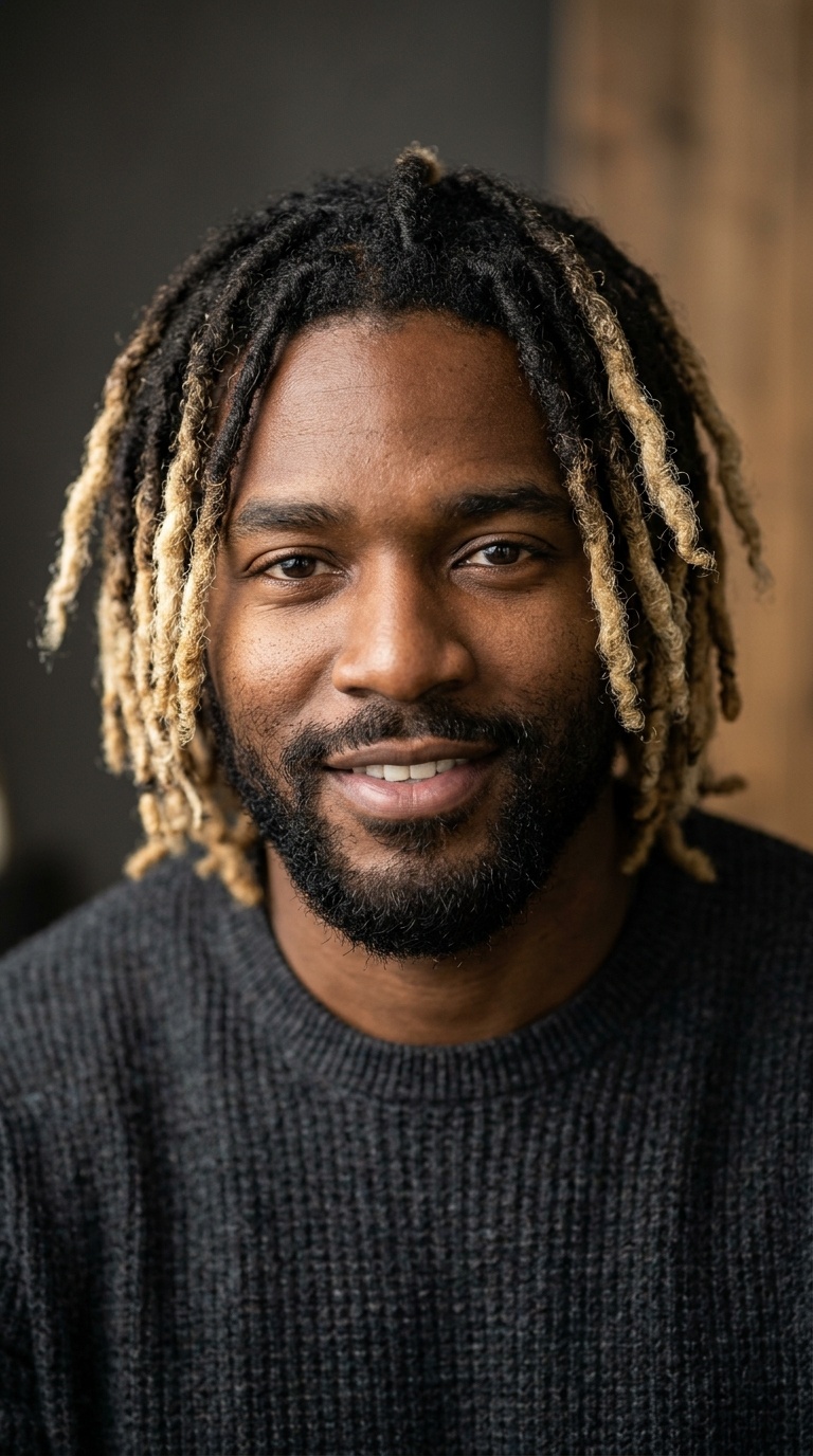 Bleached Tips for Medium Dreads